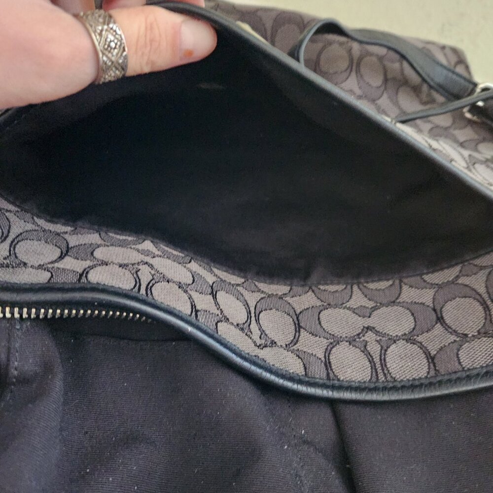 Coach Signature Jacquard Black Filer Crossbody Bag Purse - Picture 8 of 9